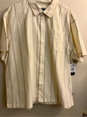 NWT Trinity Coast Striped Casual Button-Down Shirt Size 2XL